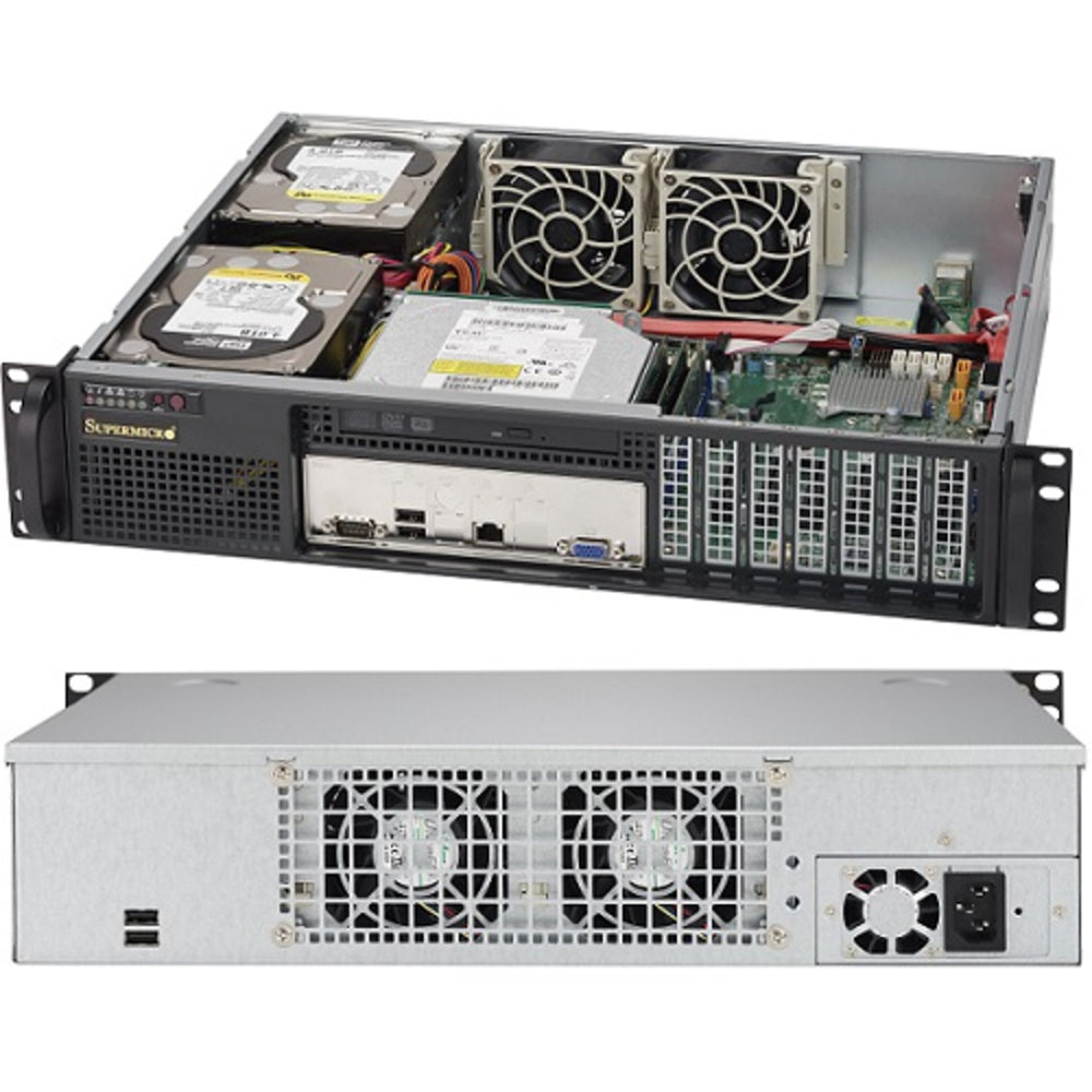 Supermicro CSE-523L-505B Cs 500W 2U Chassis Supports F Maximum Mb 12X10 Atx Image 1