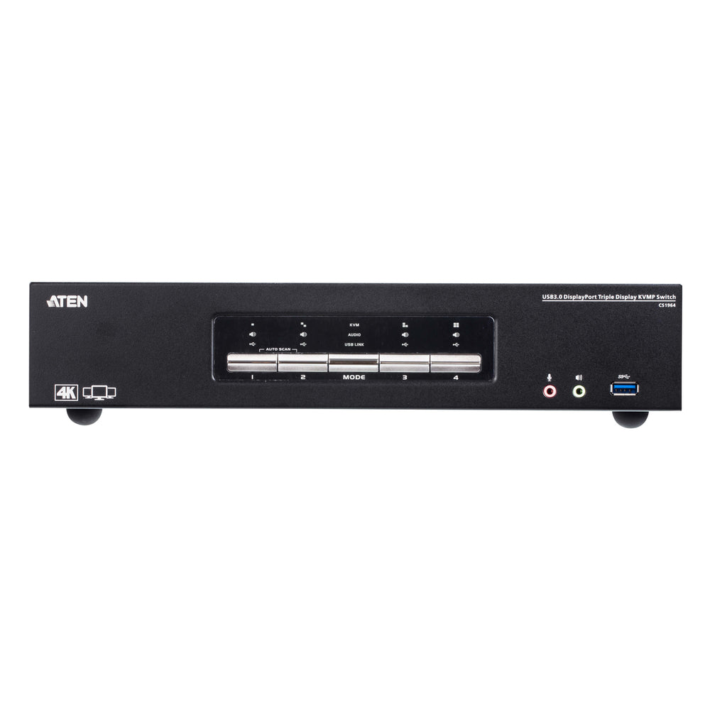 Aten Cs1964 4-Port Usb3.0 4K Displayport Triple Display Kvmp Switch