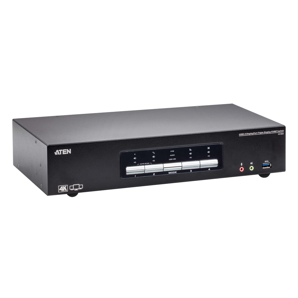 Aten Cs1964 4-Port Usb3.0 4K Displayport Triple Display Kvmp Switch