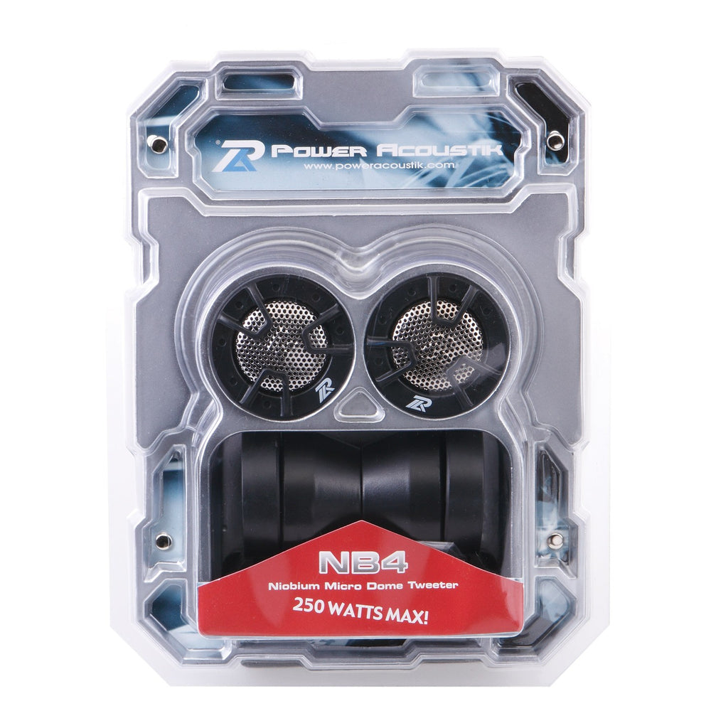 Power Acoustik NB-4 1" Piezo Tweeters Pair 250 Watts Max 4-Way Mount