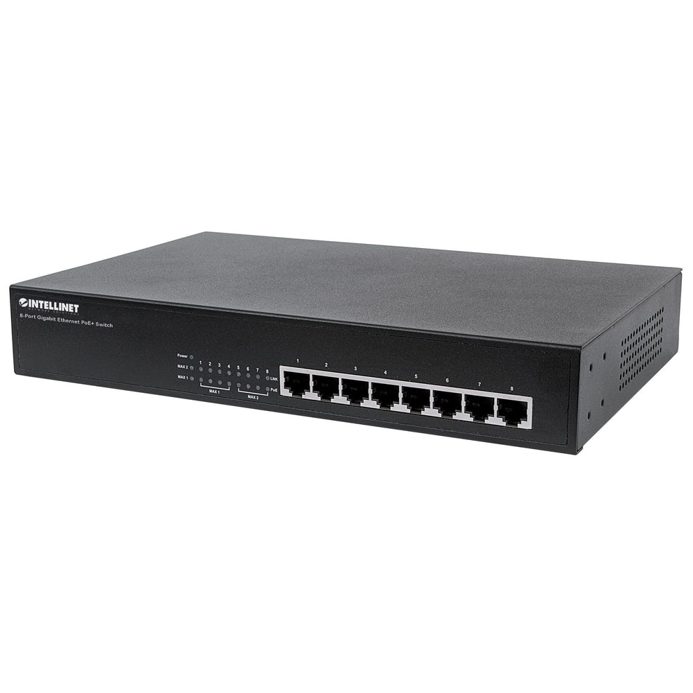 Intellinet 560641 8 Port Gigabit Switch with POE+ Desk Mount Image 1