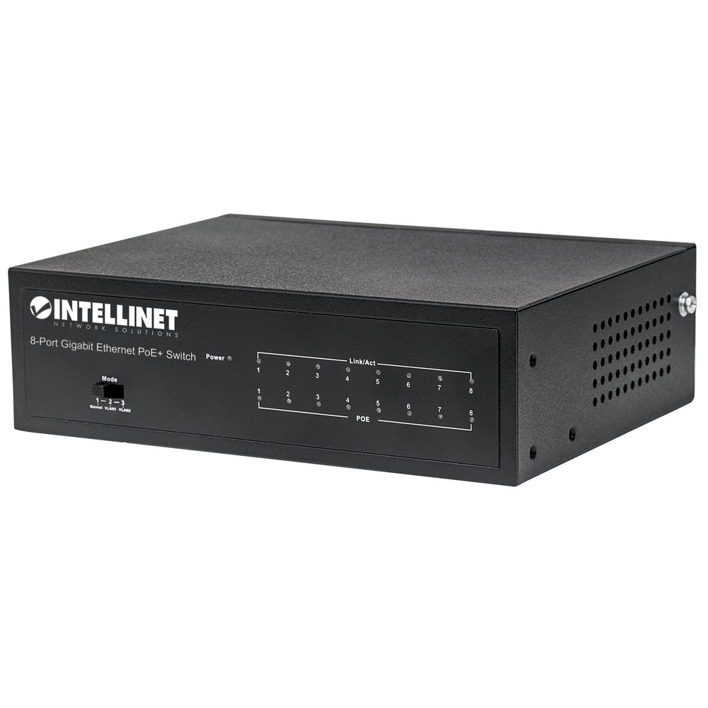 Intellinet 561204 8 Port Gigabit PoE+ Switch - High-performance Ethernet Networking Image 1