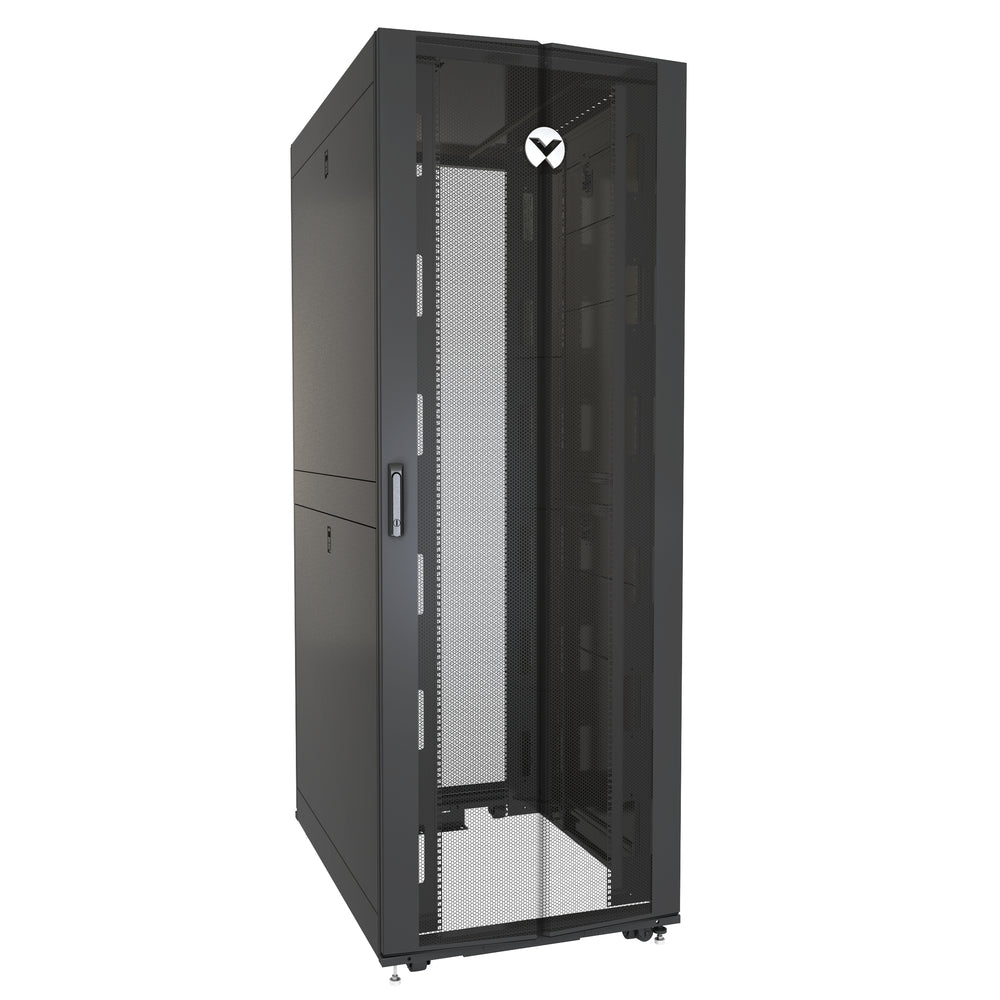 Vertiv VR3357 48U Freestanding Rack with Doors, Sides, and Casters Image 1