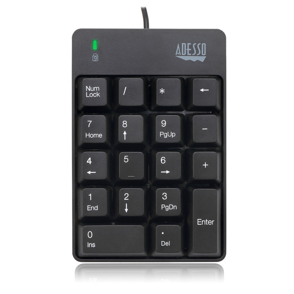 Adesso AKB-601UB Numeric Keypad USB Hub - Compact, Spill Resistant