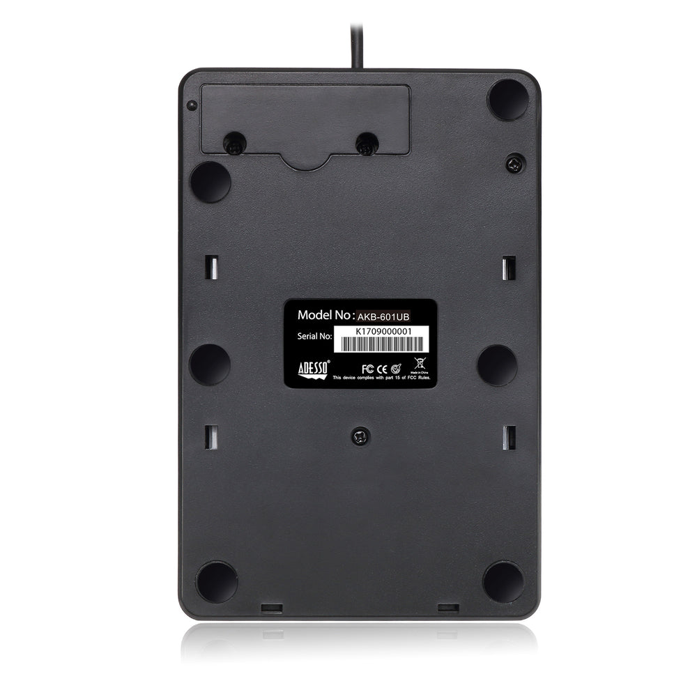 Adesso AKB-601UB Numeric Keypad USB Hub - Compact, Spill Resistant