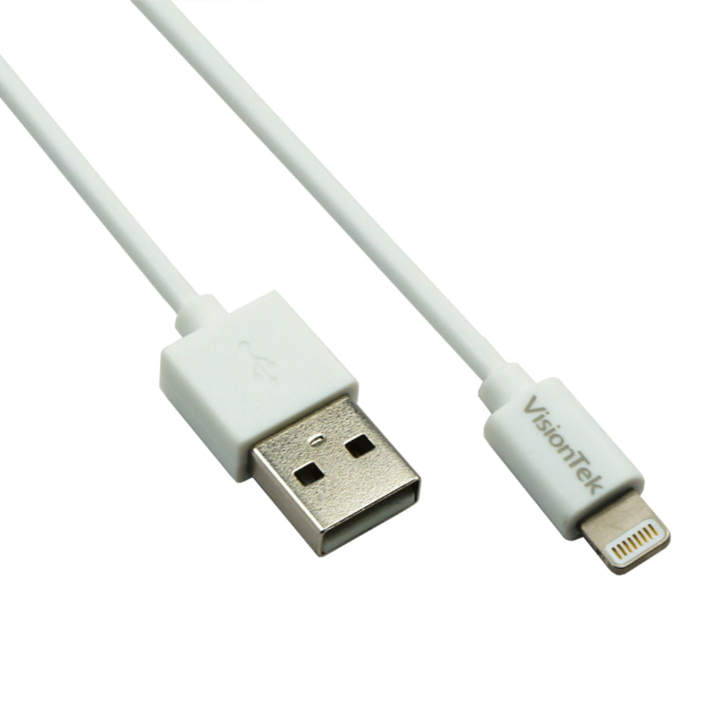 Visiontek 900862 Lightning to USB White 1 Meter MFi Cable Image 1
