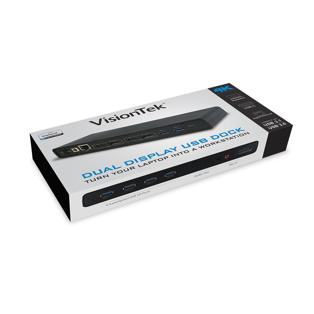 VisionTek VT4000 USB-C Docking Station Dual 4K