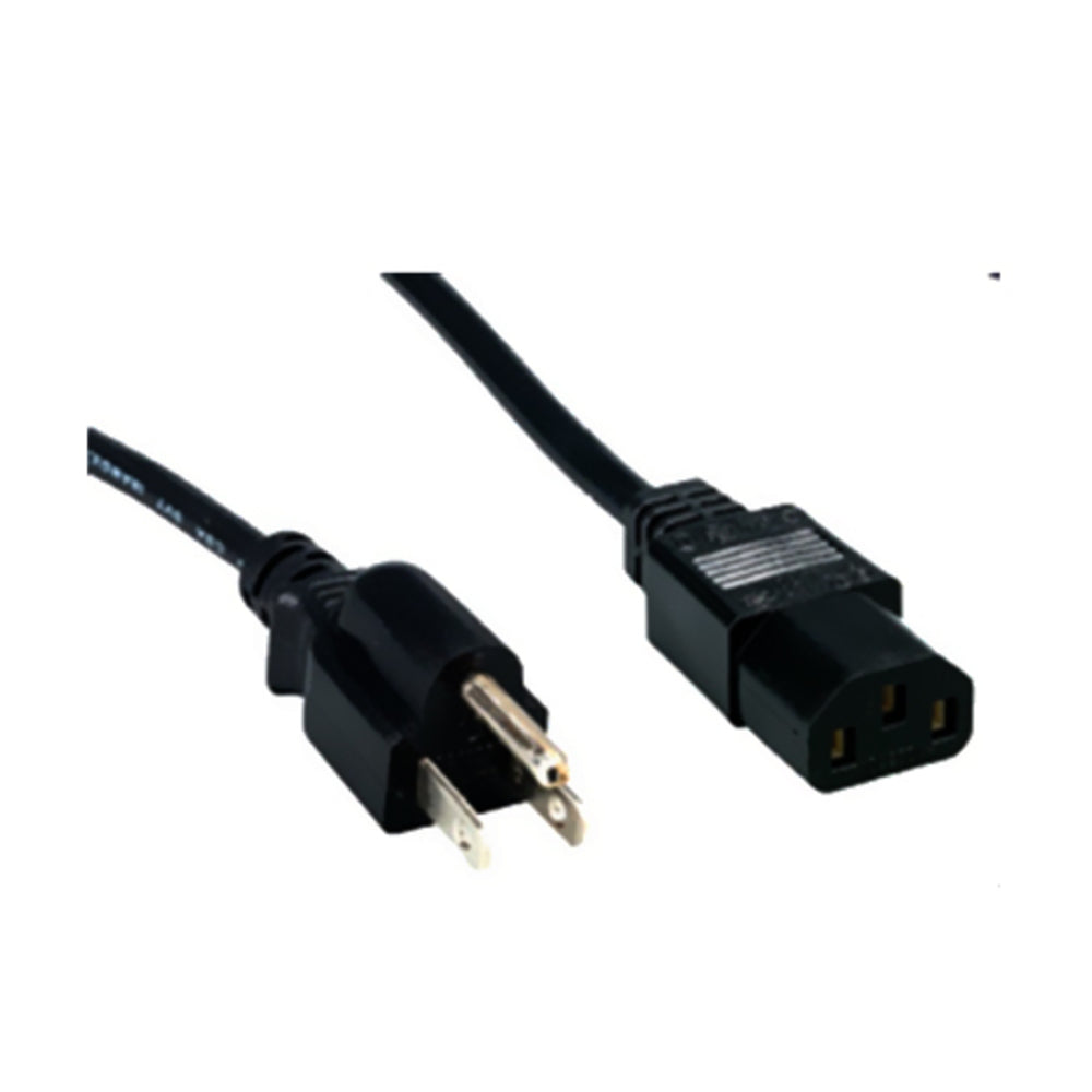 Comprehensive PWC-BK-12 Power Cord Black 12ft NEMA 5-15P C13 Coupler Image 1