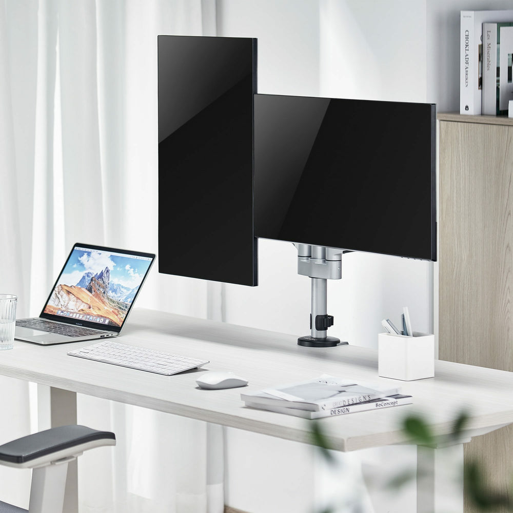 Rocstor Y10N019-S1 Dual-Screen Monitor Mount - 32" Aluminum Articulating Stand