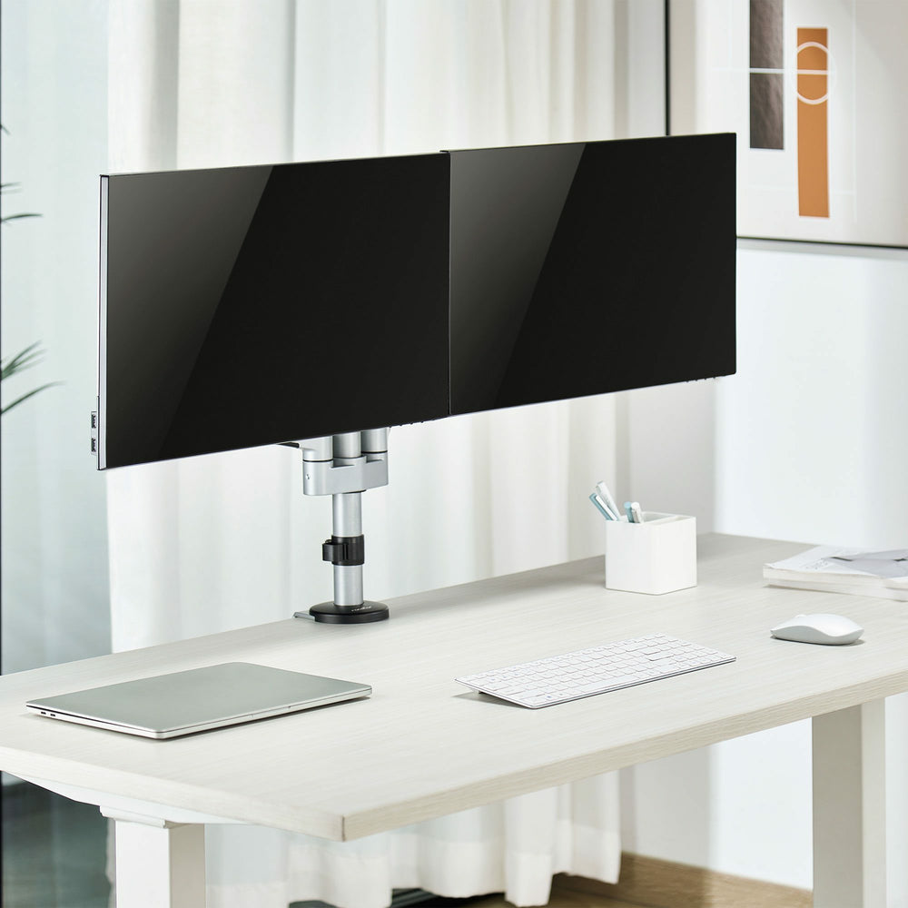 Rocstor Y10N019-S1 Dual-Screen Monitor Mount - 32" Aluminum Articulating Stand