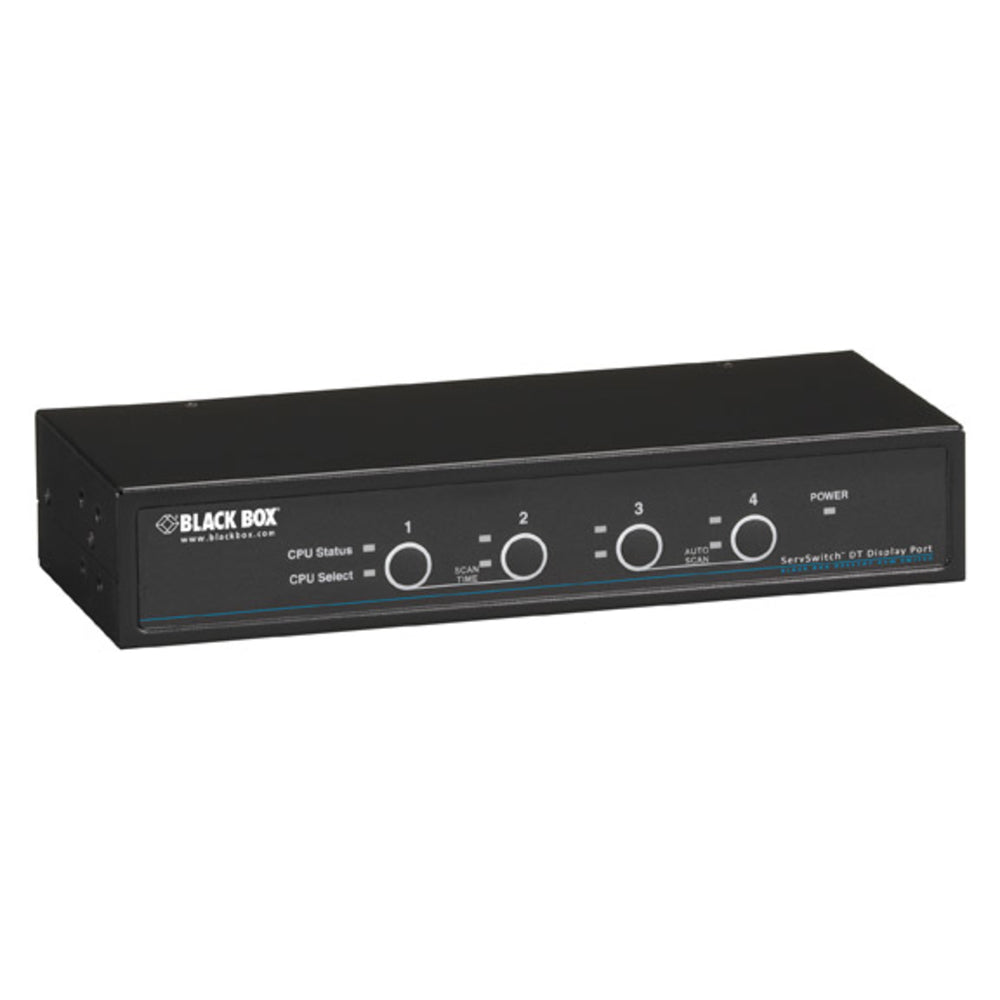 Black Box KV9704A DT KVM Switch DisplayPort USB and Audio 4-Port GSA TAA Image 1