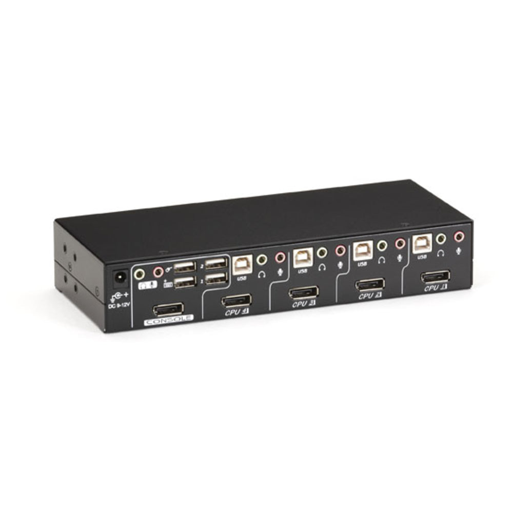 Black Box KV9704A DT KVM Switch DisplayPort USB and Audio 4-Port GSA TAA