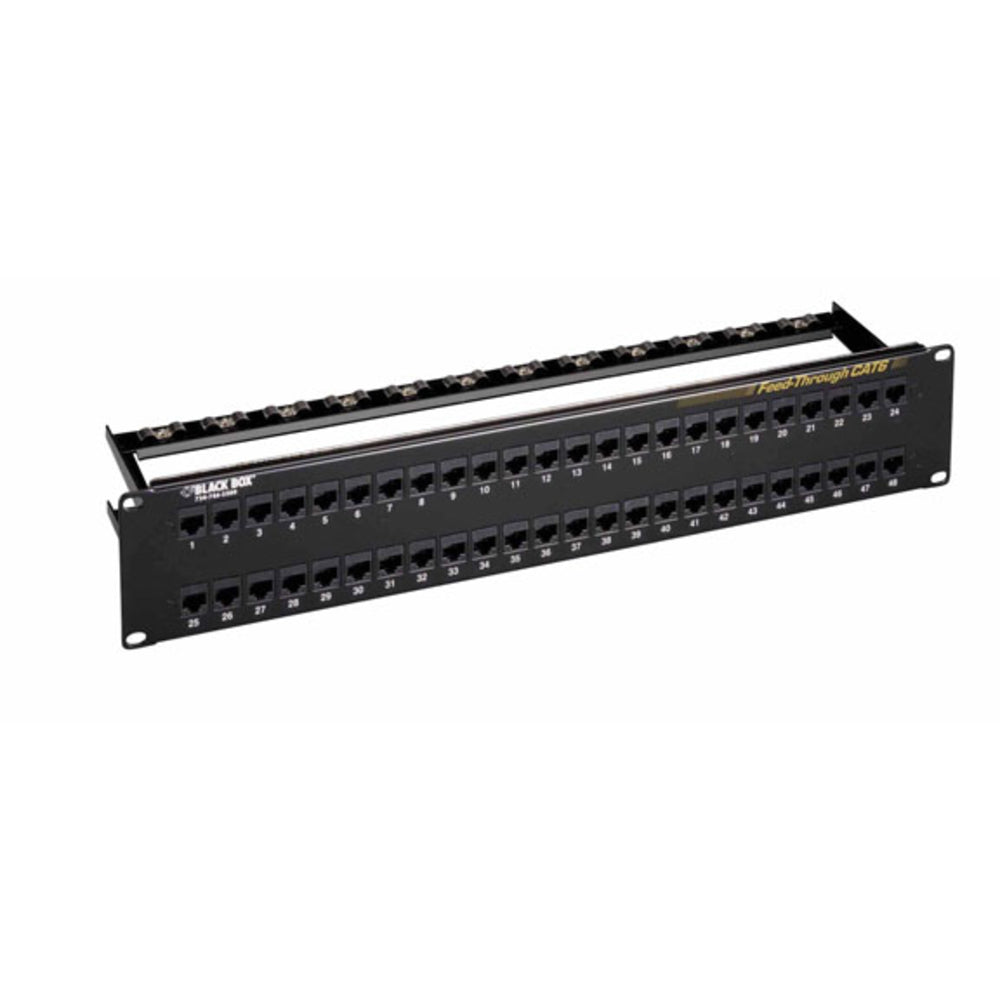 Black Box Jpm820A Cat6 Feed-Through Patch Panel 2U Unshielded 48-Port Gsa Taa Image 1