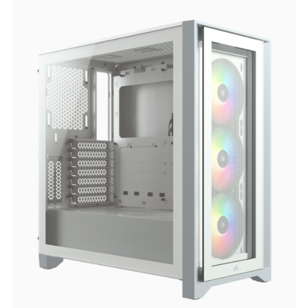 Corsair CC-9011205-WW iCUE 4000X RGB Mid-Tower Case TG ATX White Image 1