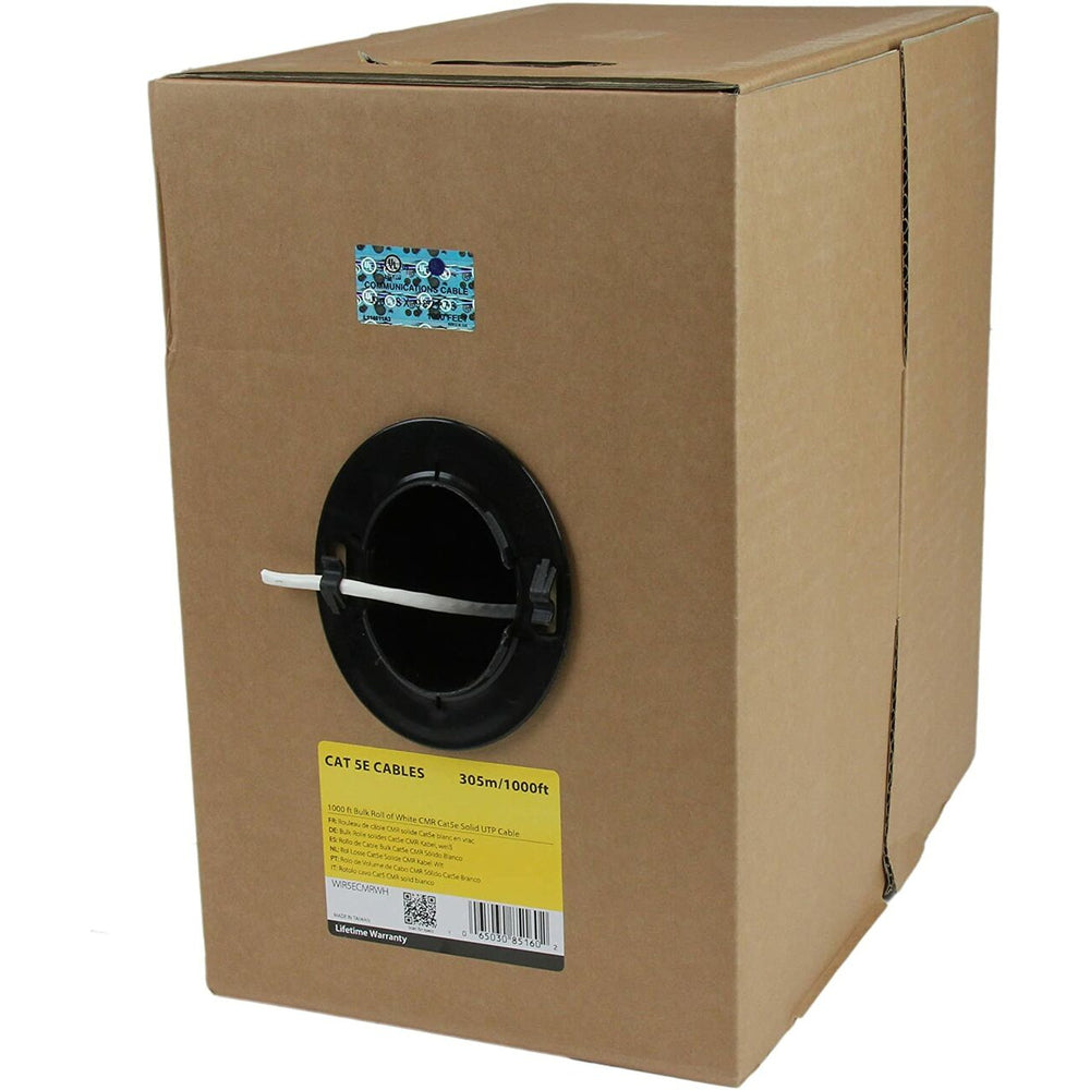 4Xem 4XCAT61000BK Cat6 Network Cable 1000Ft Roll Black UTP 24AWG Solid Wires Image 1