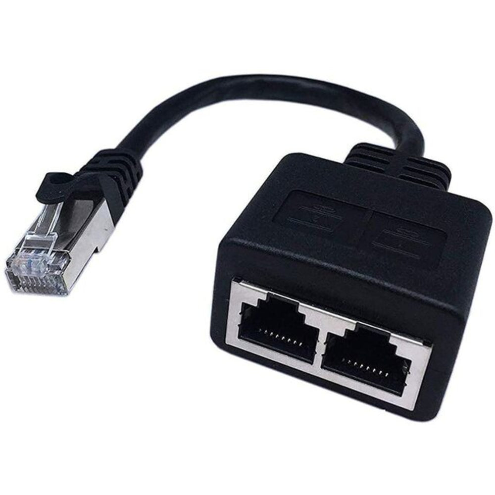 4Xem 4XCAT6SPLITTER Cat6 Splitter Cable 2Xf To M 6In RJ45 Image 1