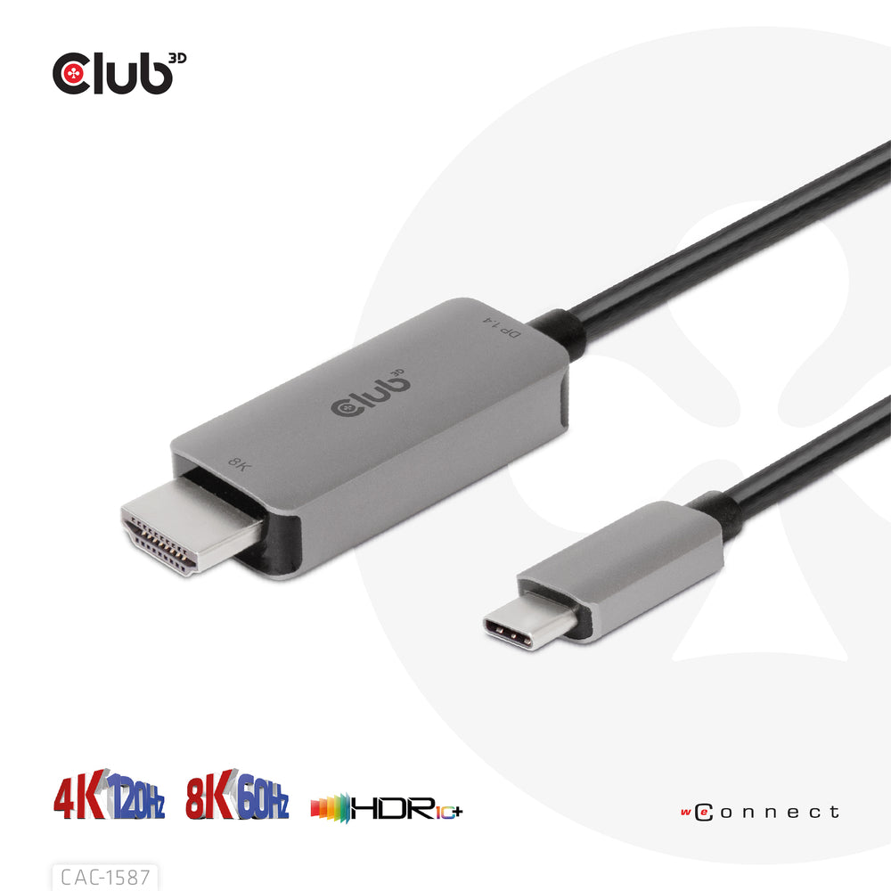 Club 3D CAC-1587 USB-C to HDMI 4K 120Hz HDR10+ Cable 3M