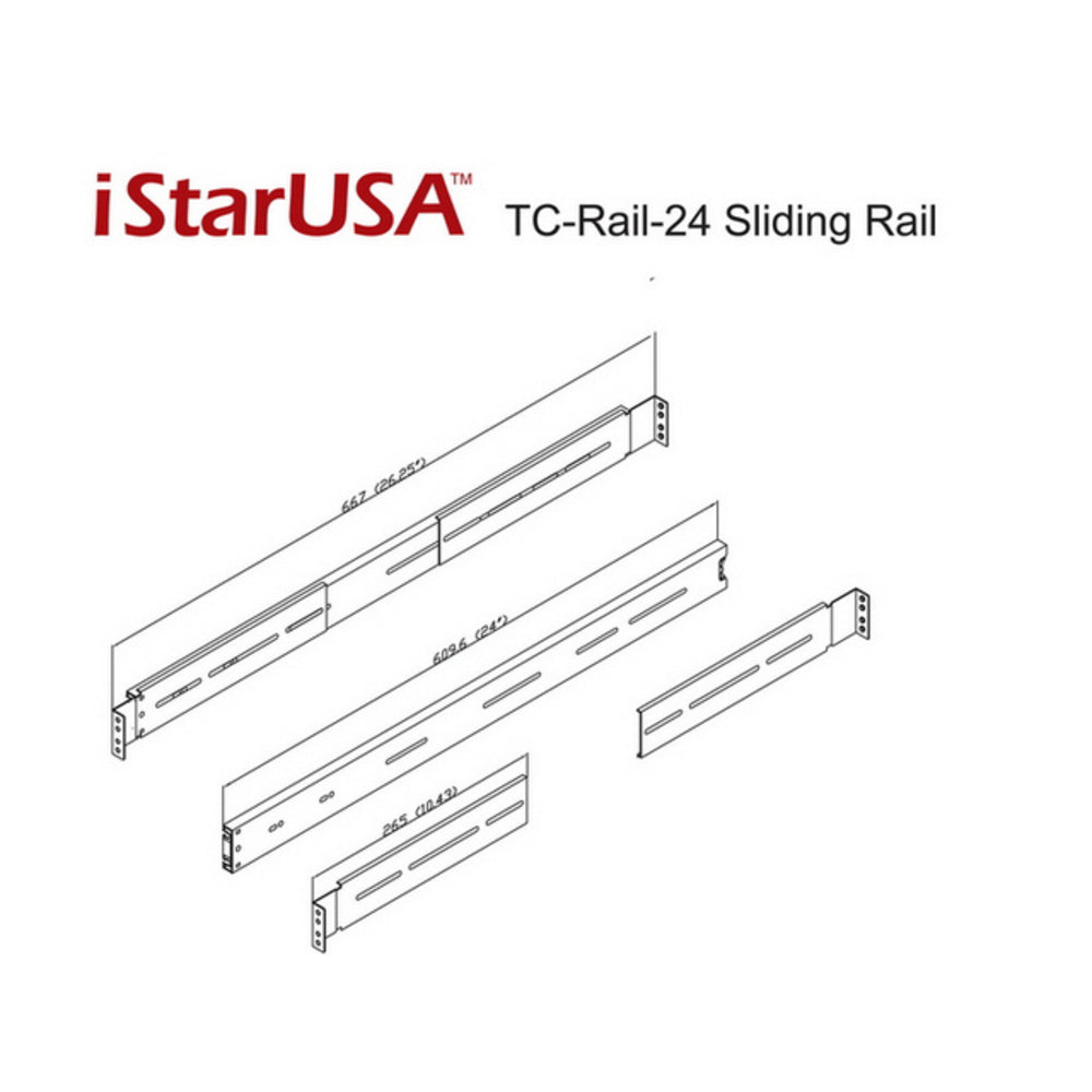 Istarusa TC-RAIL-24 Sliding Rail Kit - Steel, 85 lb Load Capacity
