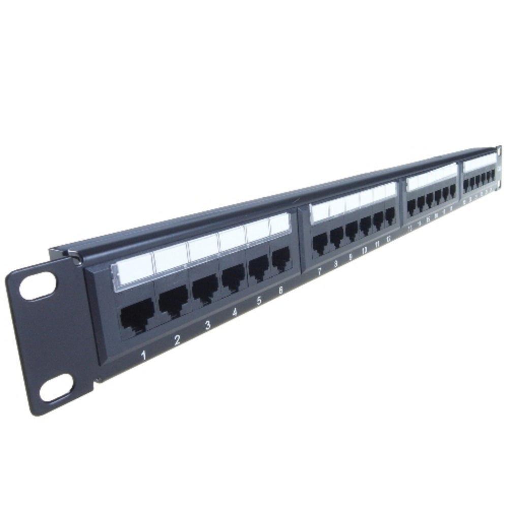 4Xem 4Xrmc6Pp24 24Port Cat6 Cat5 Patch Panel 1U Rackmount 568B 110 Punchdown Image 1