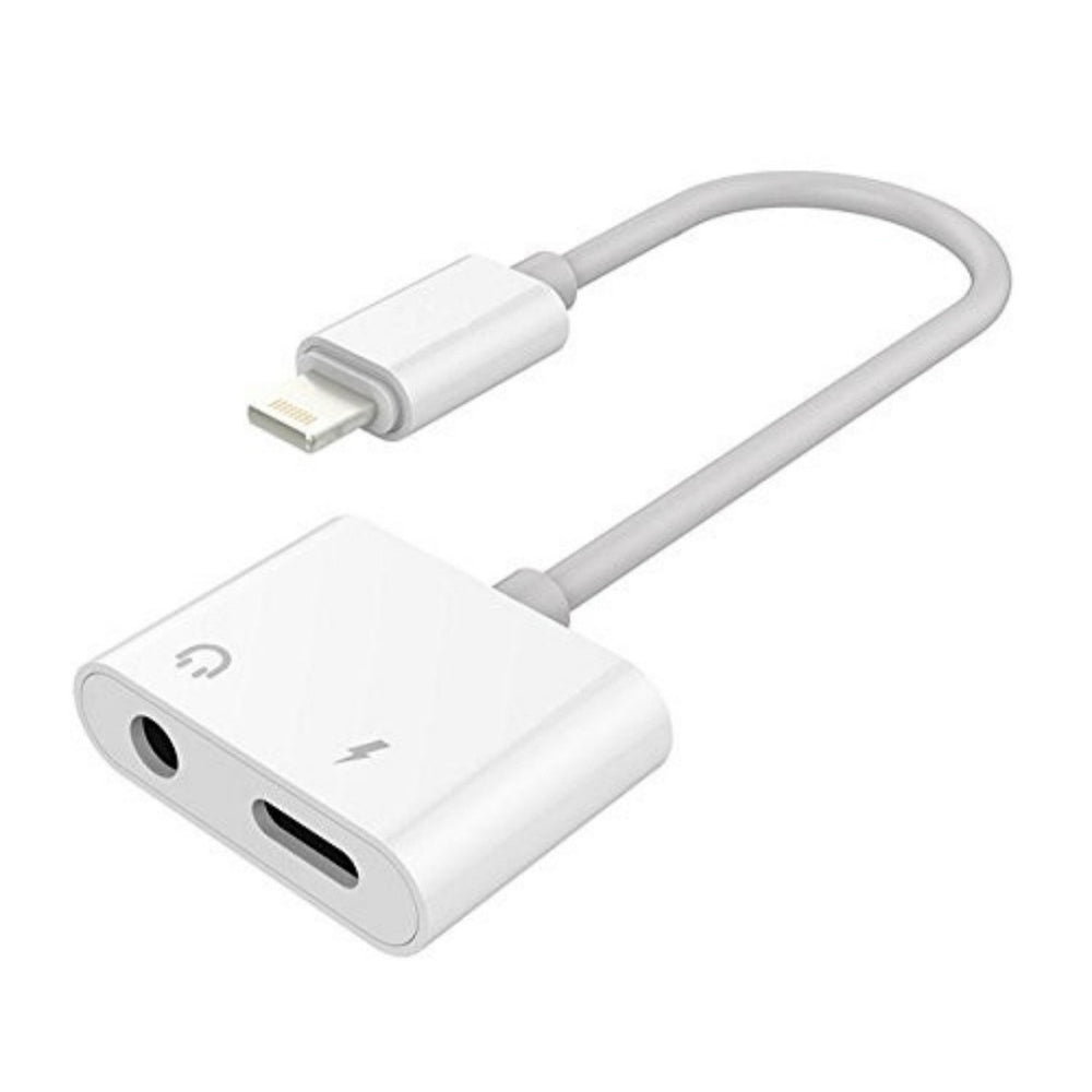 4Xem 4X8Pin35Splitter Dual Port 8 Pin and 3.5mm Splitter iPhone 7 XR XS 11 12 - Dual Port Splitter Image 1