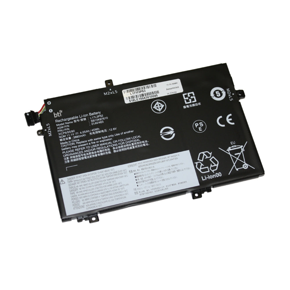 Battery Technology Inc. L17M3P53-Bti Lenovo Batt 11.1V 3-Cells 45Wh Bti Repl Image 1