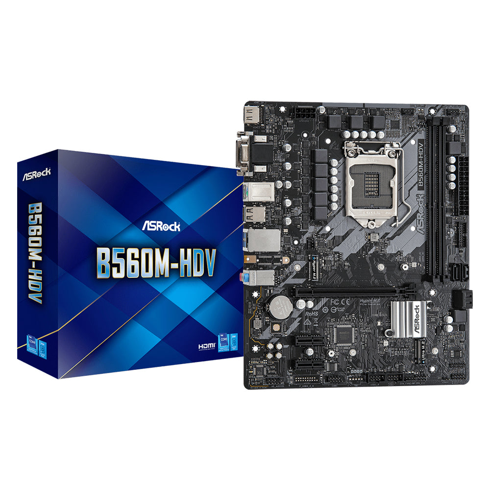 ASRock Inc. B560M-HDV Mb Lga1200 B560 64Gb Ddr4 Pcie Hdmi Dvi-D D-Sub Matx Image 1
