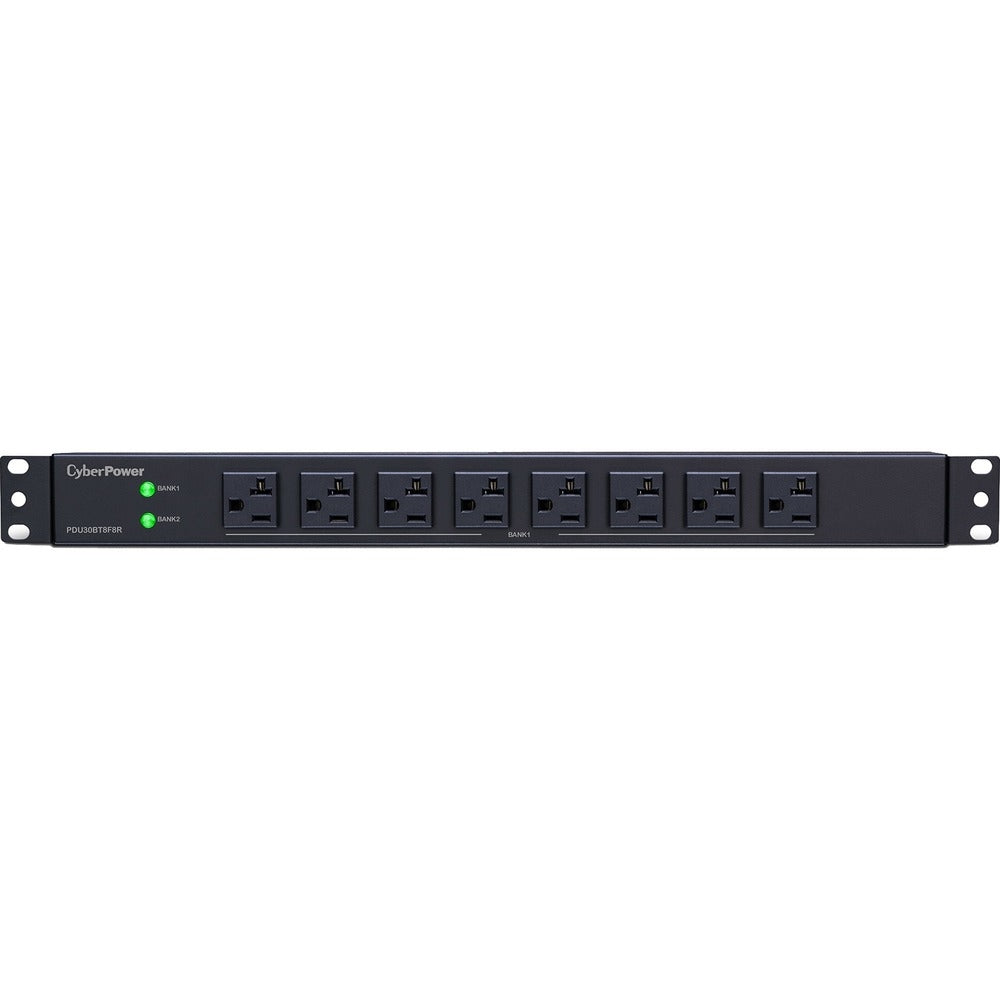Cyberpower PDU30BT8F8R 30A Basic PDU 1U 16 Out 5-20R 120V 8F / 8R Image 1