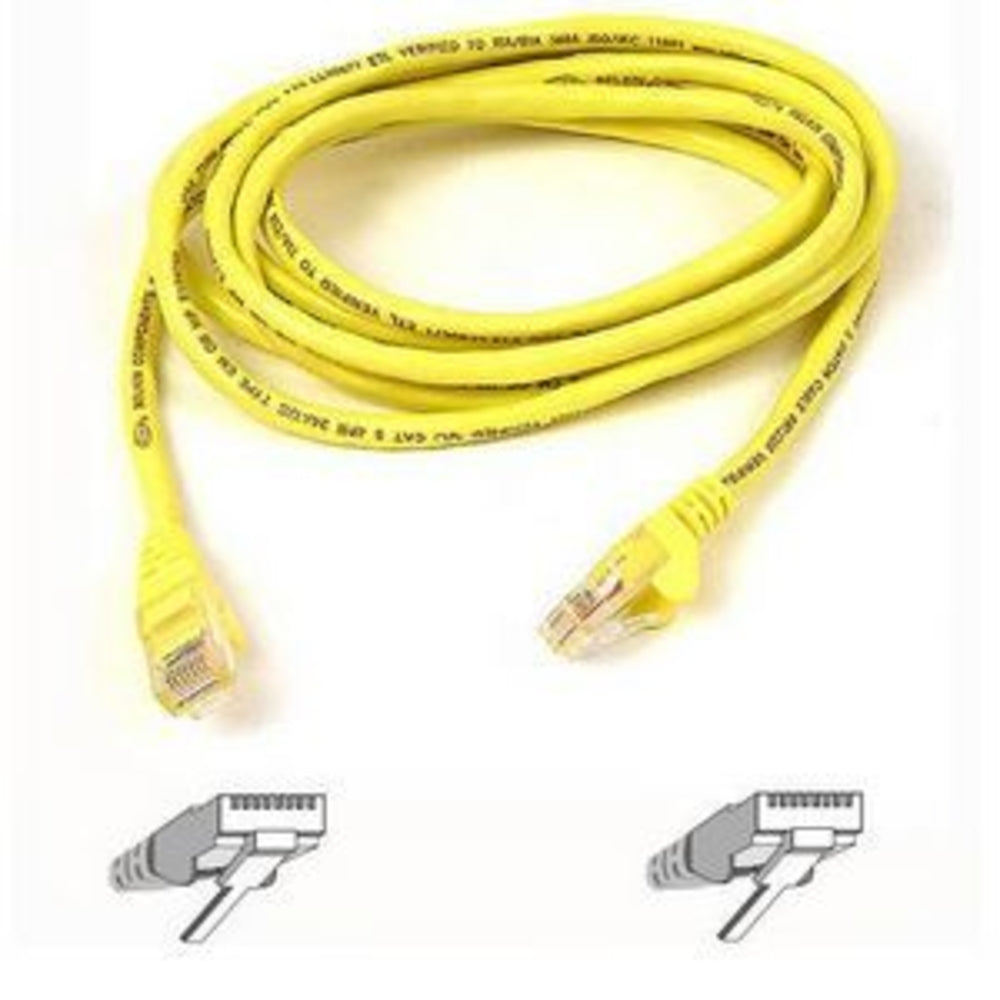 Belkin A3L791-15-Ylw-S Cat5E Patch Cable 15Ft Yellow RJ45M/RJ45M Snagless Image 1