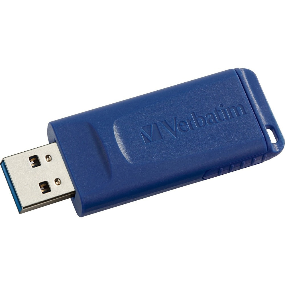 Verbatim 97408 32GB USB 2.0 Flash Drive Retractable Blue Image 1