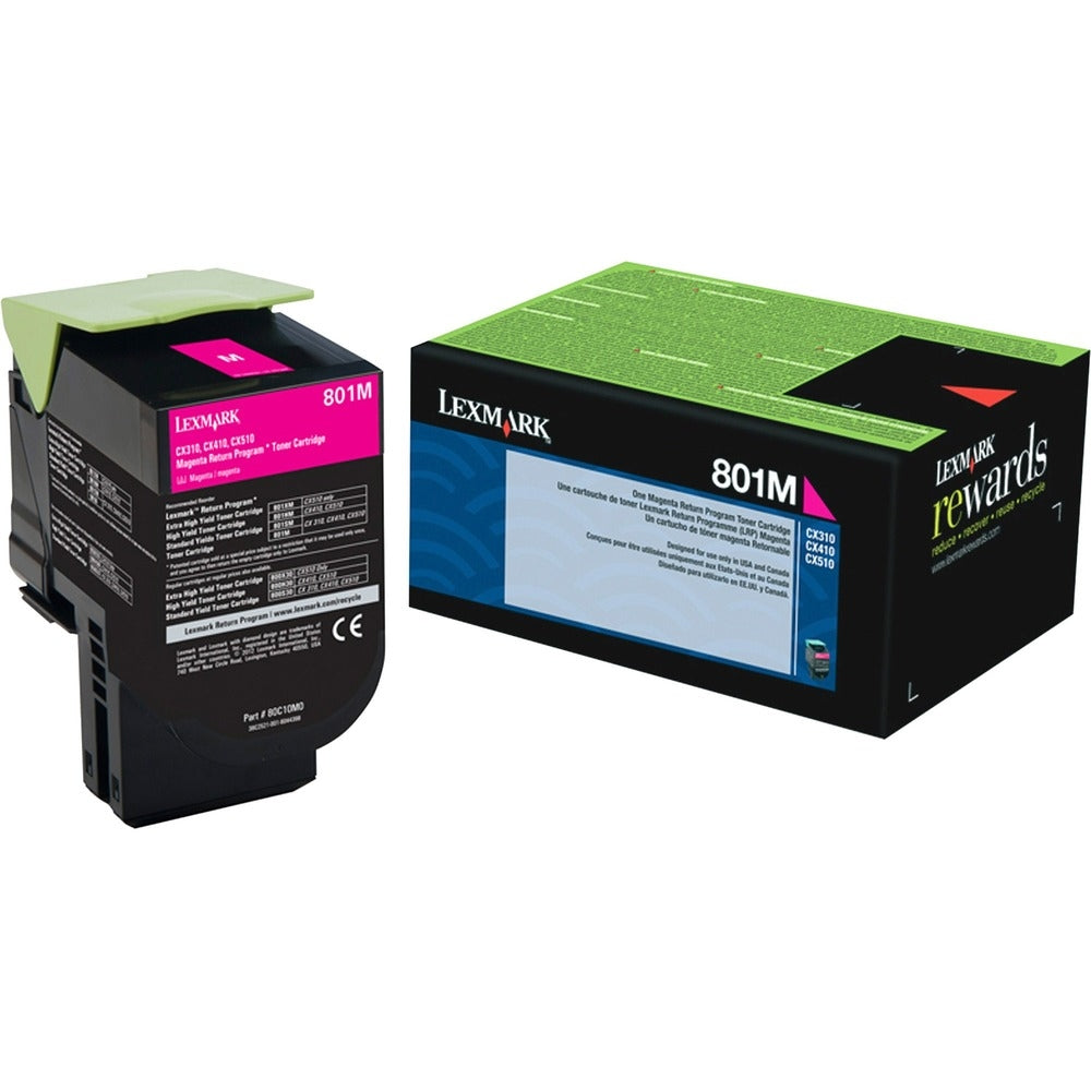 Lexmark 80C10M0 Return Program Toner 1 000 Page-Yield Magenta Image 1