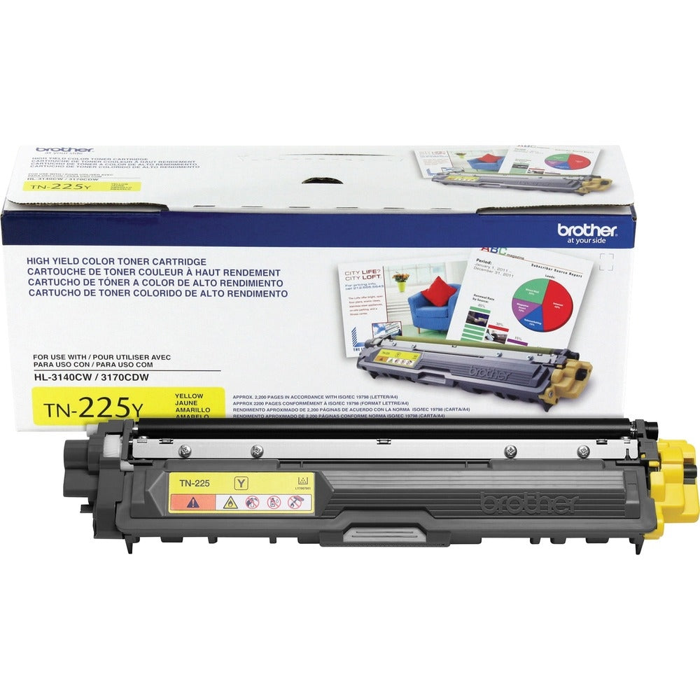 Brother TN225Y Toner Cartridge - High Yield Yellow Image 1