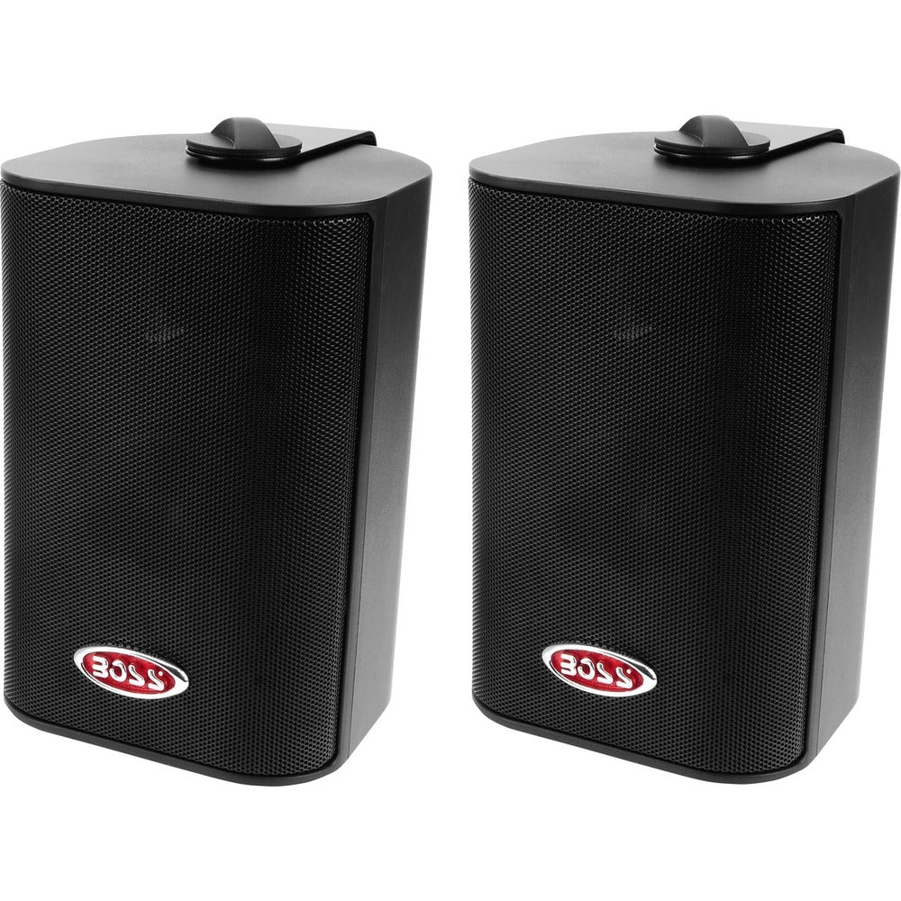 Boss Audio MR4.3B 200W Black 4" 3-Way Marine Box Speakers Pair Image 1
