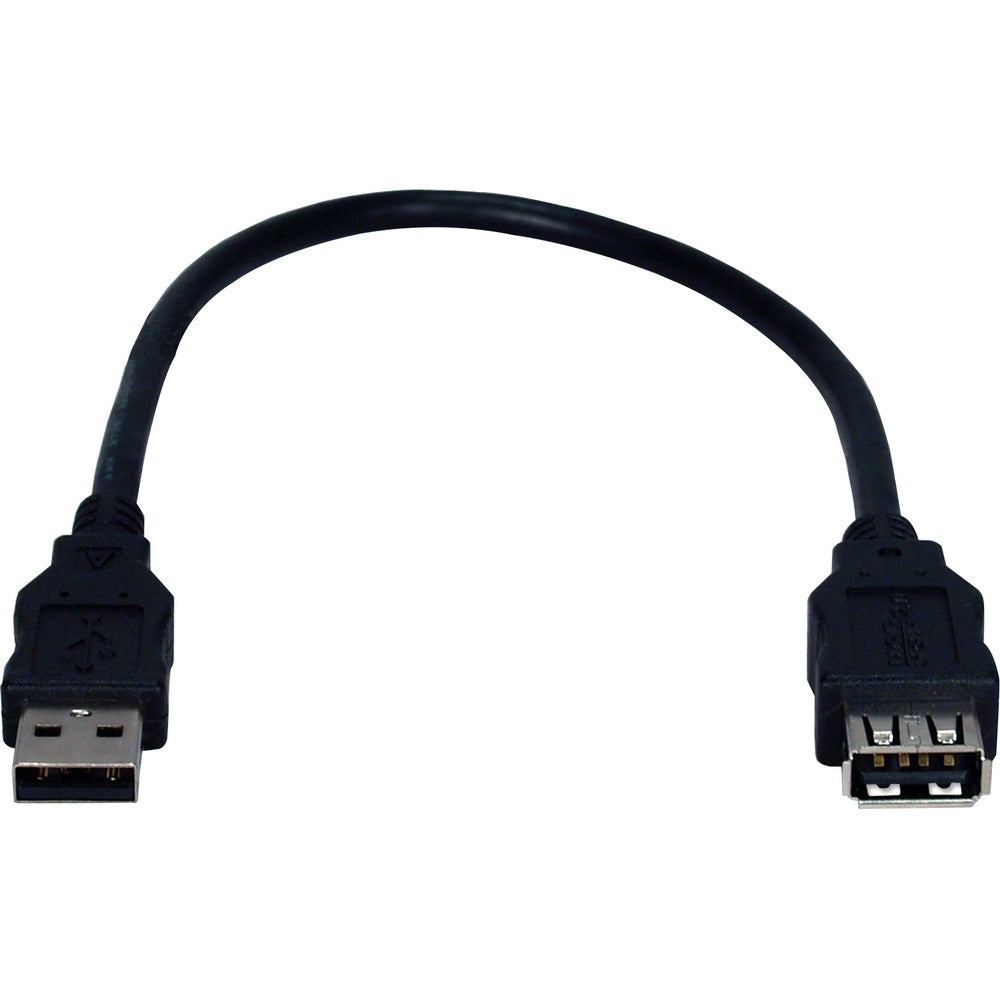 Qvs CC2210C-01 1ft USB 2.0 High-Speed Black Portsaver Image 1