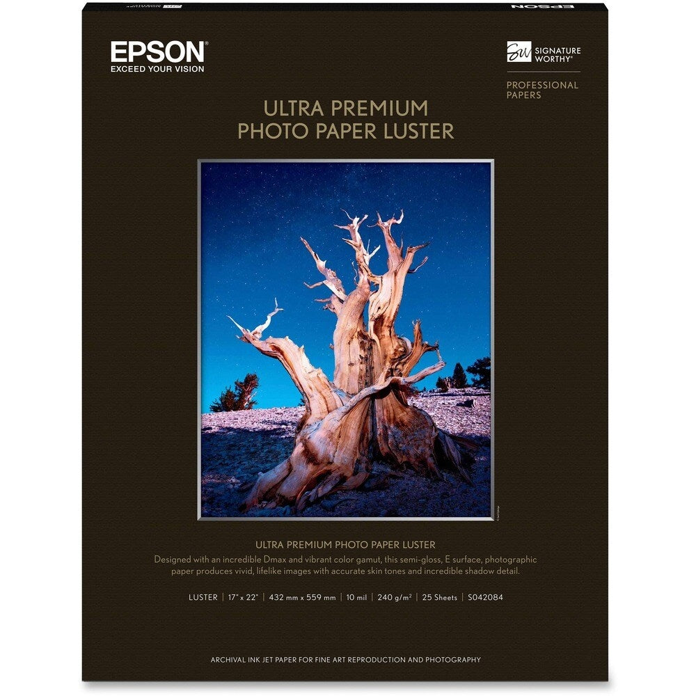 Epson S042084 Ultra Premium Luster Photo Paper 17x22 25 Sheets Image 1