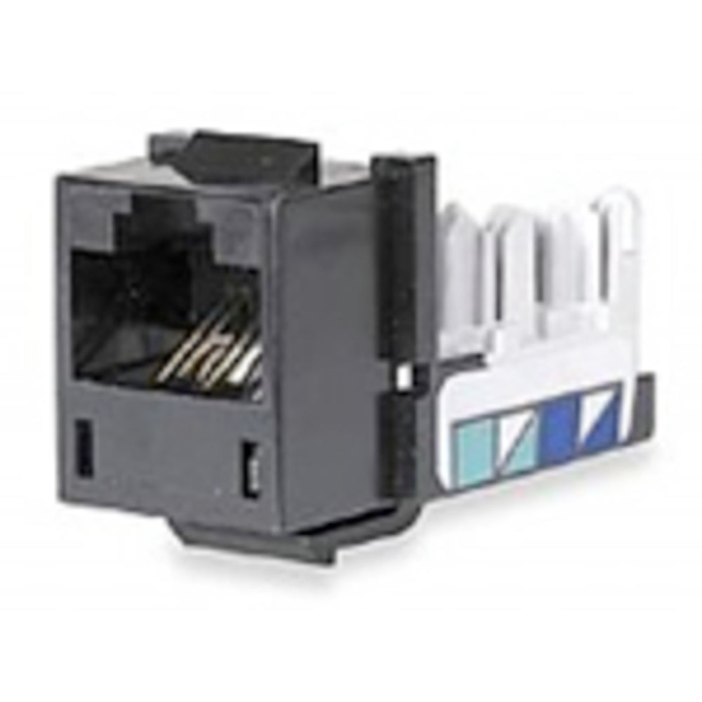 Hubbell HXJ5EBK Speedgain Cat 5E Jack - Black, 190 MHz Bandwidth Image 1