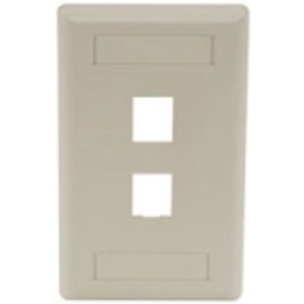 Hubbell IFP12EI Face Plate - 2 Port Single Gang Electric Ivory Image 1