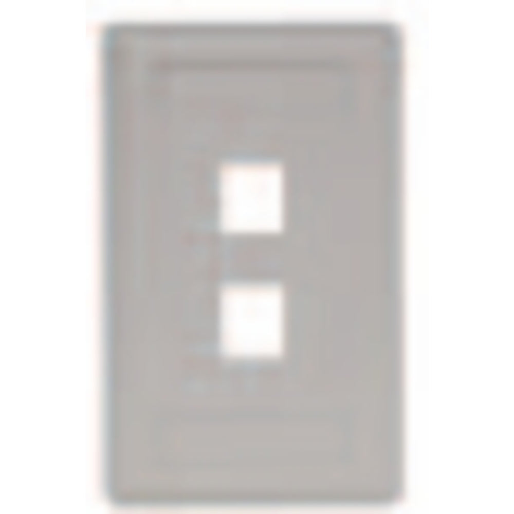 Hubbell IFP12GY Single Gang Gray Face Plate - 2 Port Rear-Loading Image 1