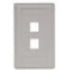 Hubbell IFP12GY Single Gang Gray Face Plate - 2 Port Rear-Loading Image 1
