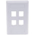 Hubbell IFP14W Single Gang Face Plate - 4 Port, White Image 1