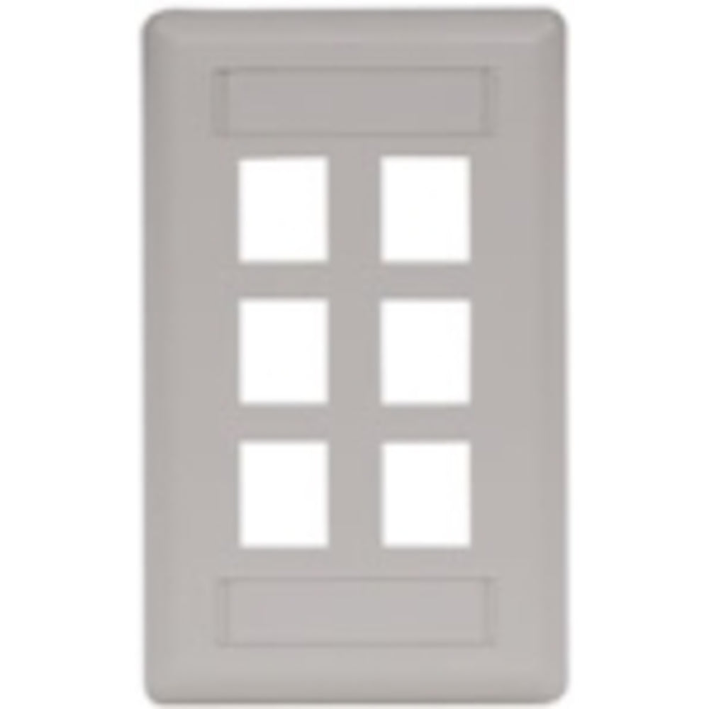 Hubbell IFP16OW Face Plate 6 Port Single Gang Office White Image 1