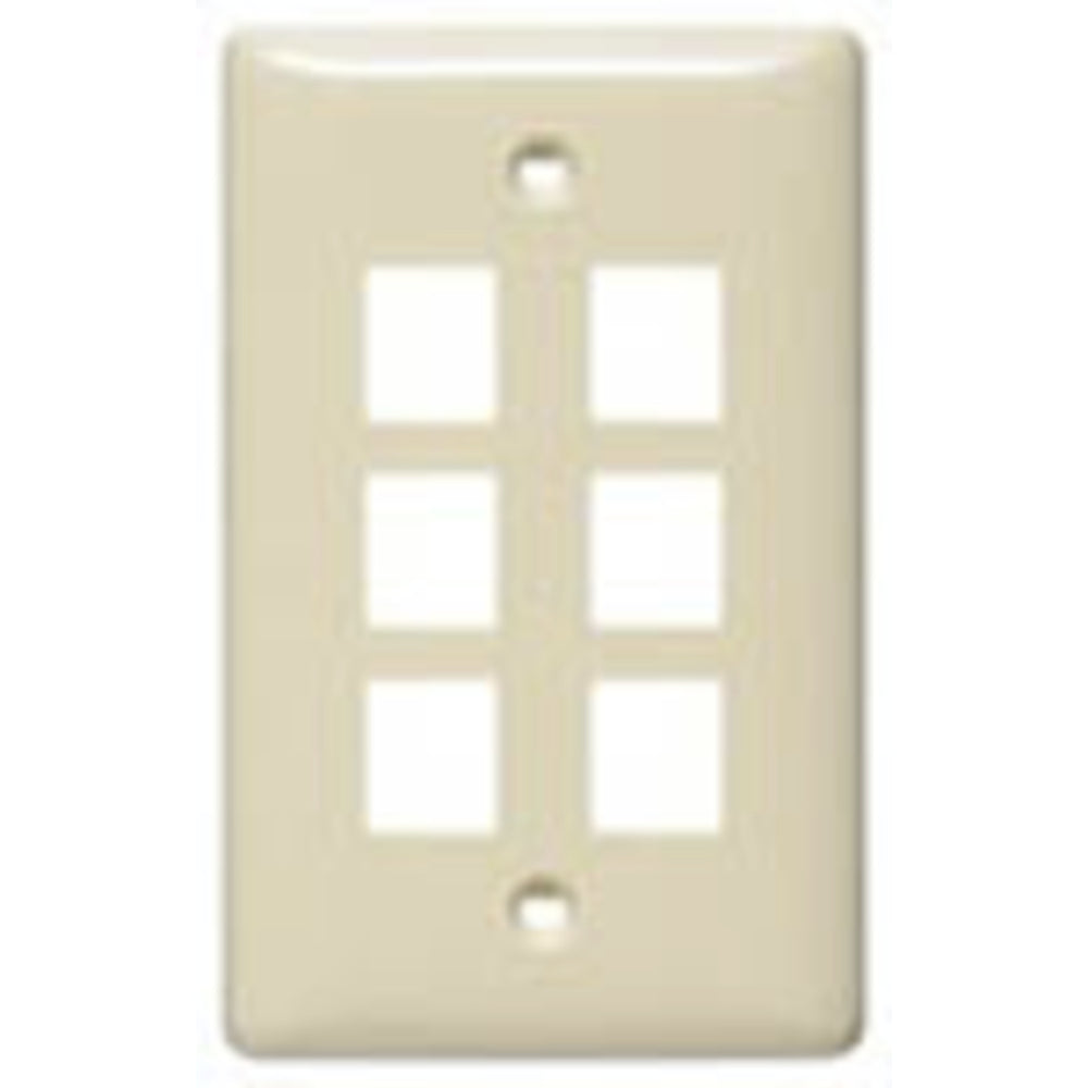 Hubbell NSP16W Multimedia Wall Plate 1-Gang 6 Port Image 1