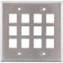 Hubbell SSF212 2-Gang Stainless Steel Face Plate - 12 Port Image 1