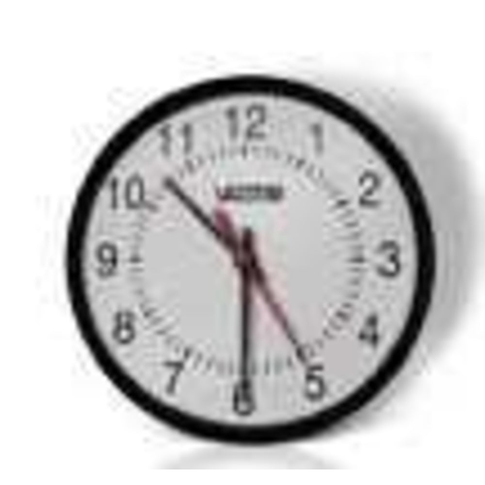Valcom V-A2412B 12in. Wired Round Analog Clock - Black Surface Mount Image 1