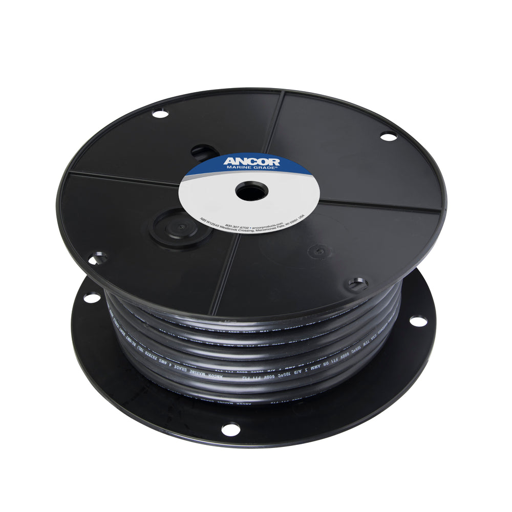 Ancor 113010 4 Black 100' Spool Tinned Cooper Image 1