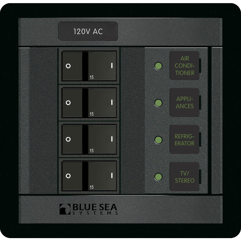 Blue Sea Systems 1210 360 Ac Distr Rckr Sw Brkrs 4-15A 120V Image 1
