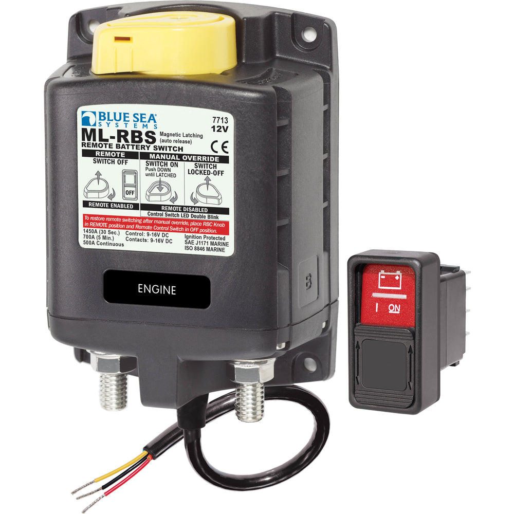 Blue Sea Systems 7713 Ml-Rbs Remote Battery Switch Manual Control Release 12V Image 1