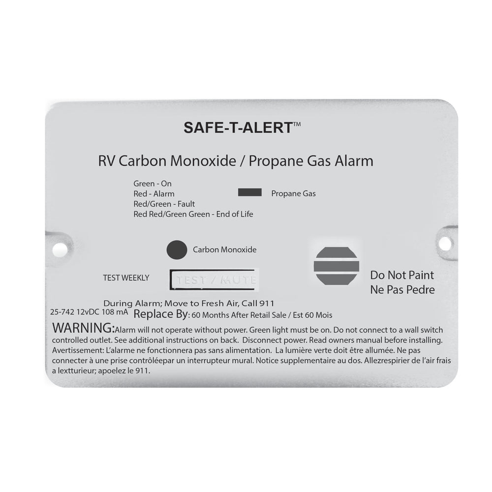 Safe-T-Alert 25-742-Wht Combo Carbon Monoxide Propane Alarm Surface Mount Mini Image 1