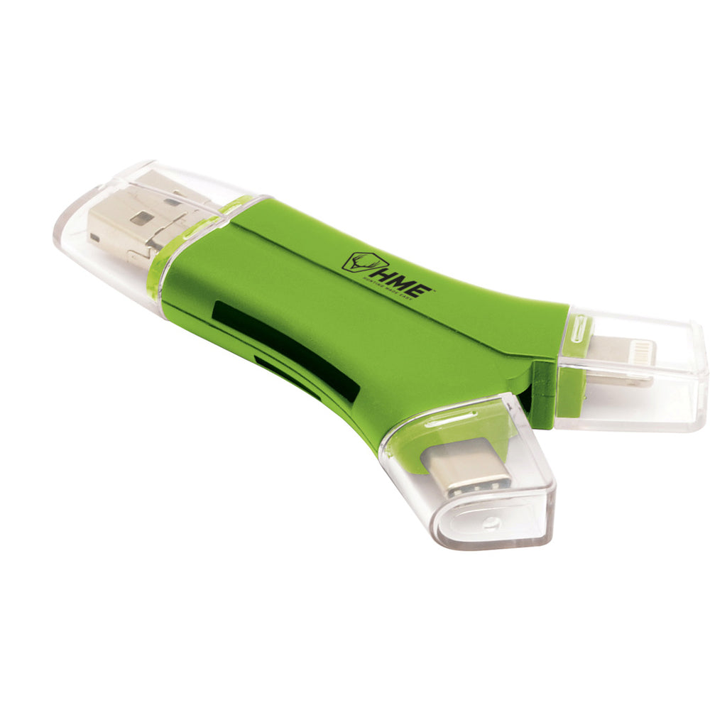 HME Products HMEQMCR Memory Card Reader 4-In-1 for Apple & Android Devices Image 1