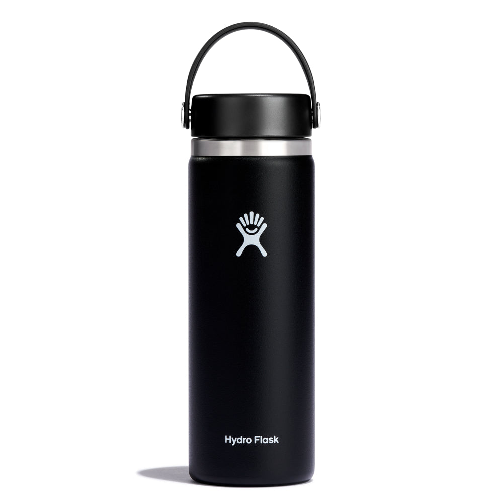 Hydro Flask W20BTS001 Wide Mouth Insulated Water Bottle Black 20oz Flex Cap Image 1