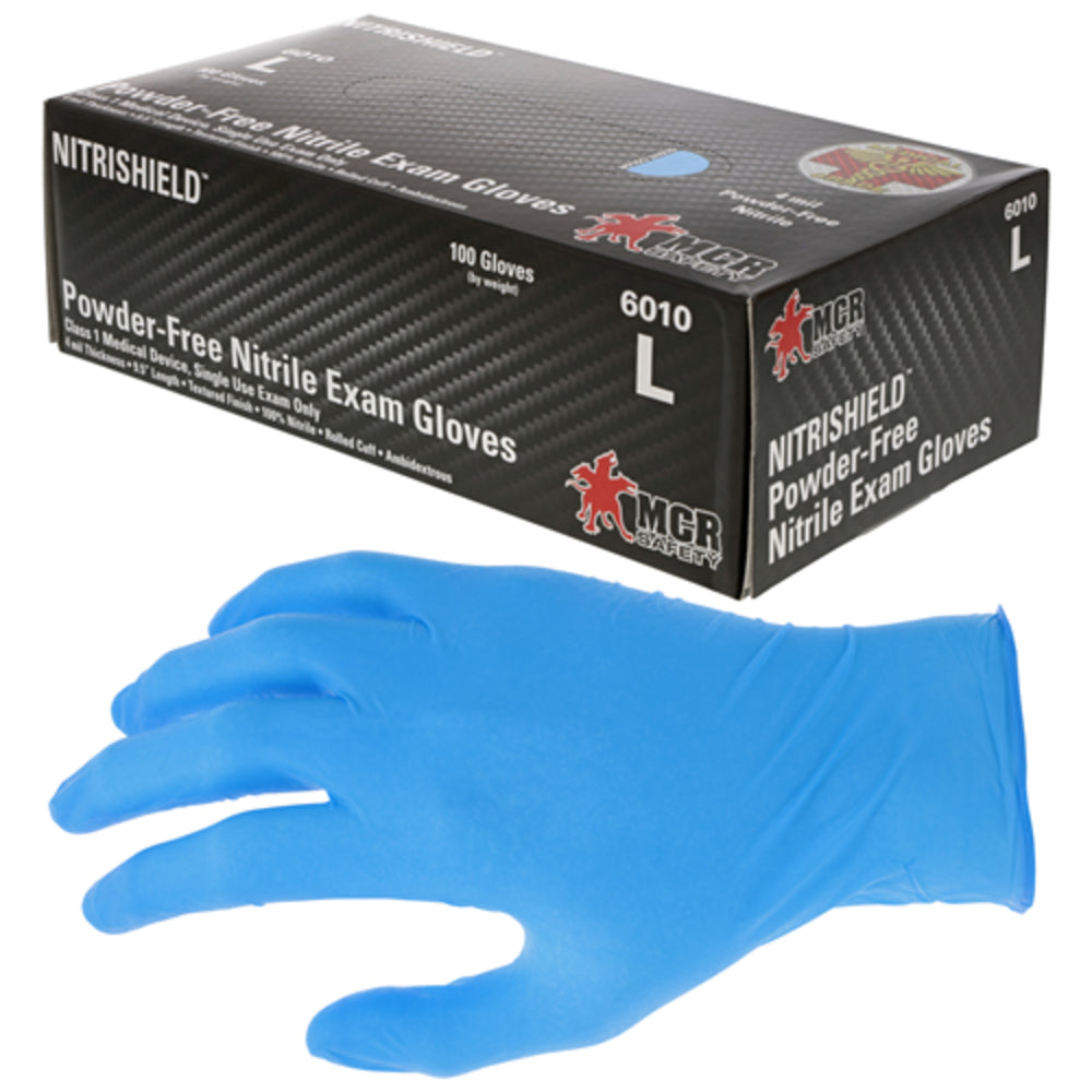 MCR Safety 6010S Nitrile Gloves - Small - 4 Mil Medical Grade Image 1